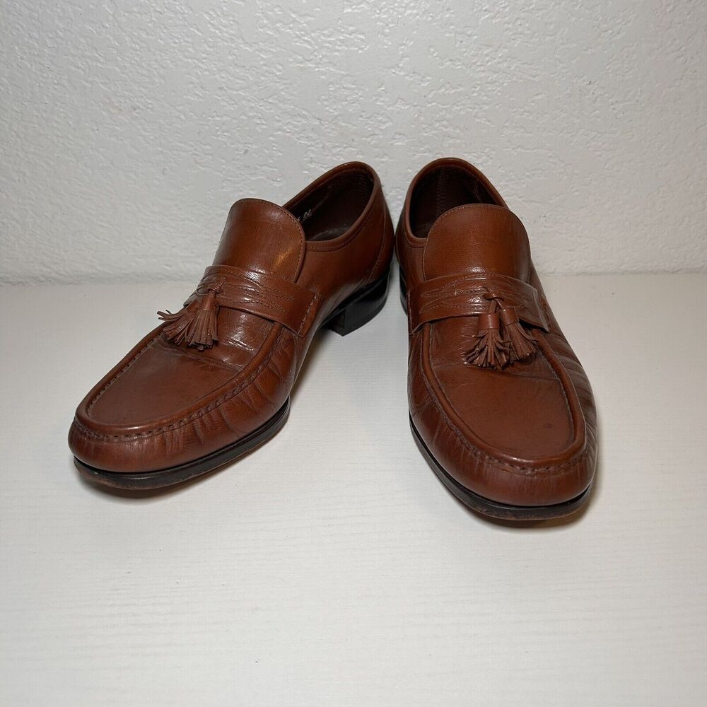 Florsheim Men's Brown Leather Loafers With Tassels Size 9 E 75700